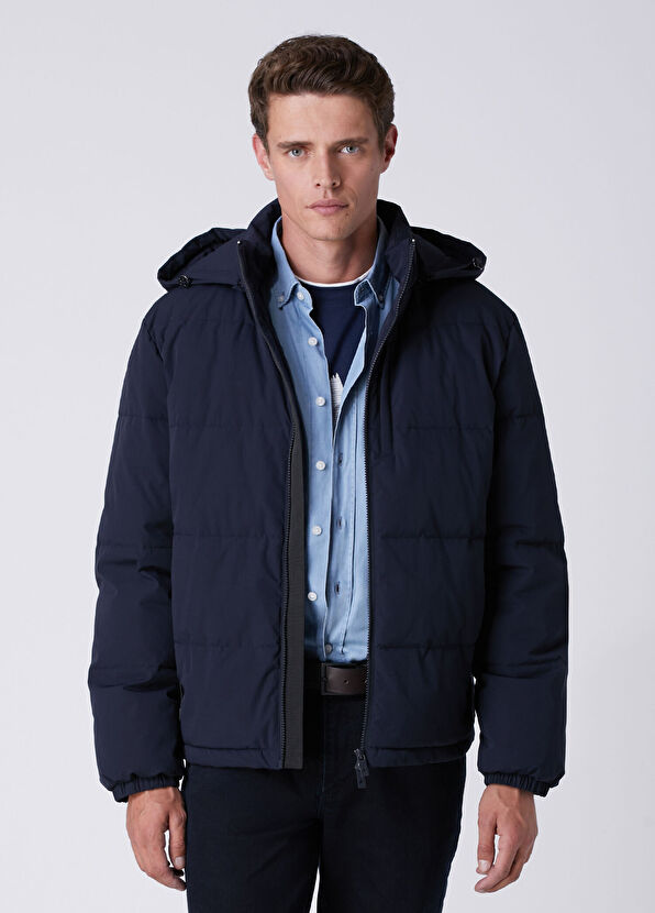 Beymen Club Navy Blue Hooded Puff Coat - 2