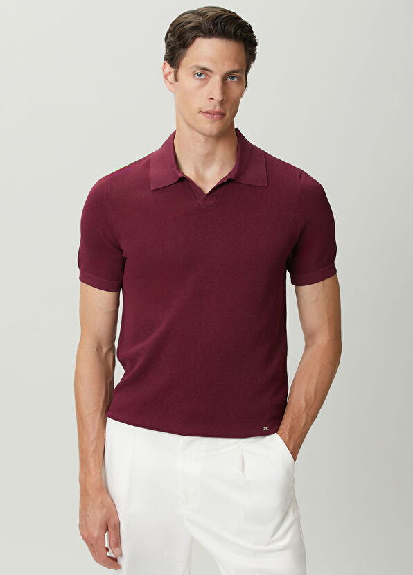Beymen Club Plum Brass Textured Short Sleeve Sweater - 2