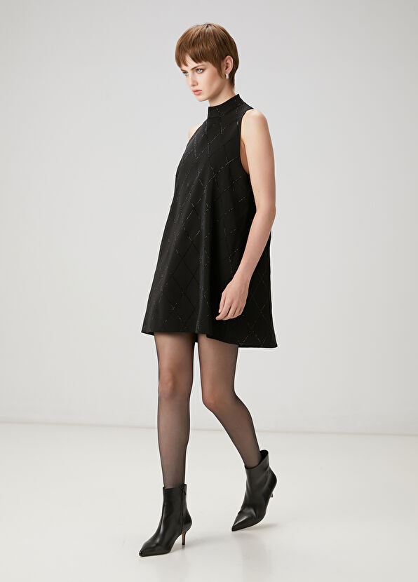 Beymen Club Siyah Taşlı Mini Elbise - 2