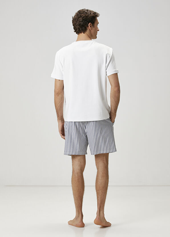 Beymen Club Lacivert Çizgi Desenli Pijama Seti - 4