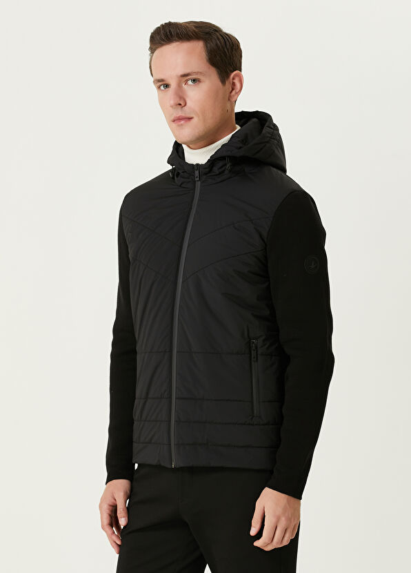 Siyah Kapüşonlu Triko Mont Beymen Club Siyah Kapüşonlu Triko Mont - 4