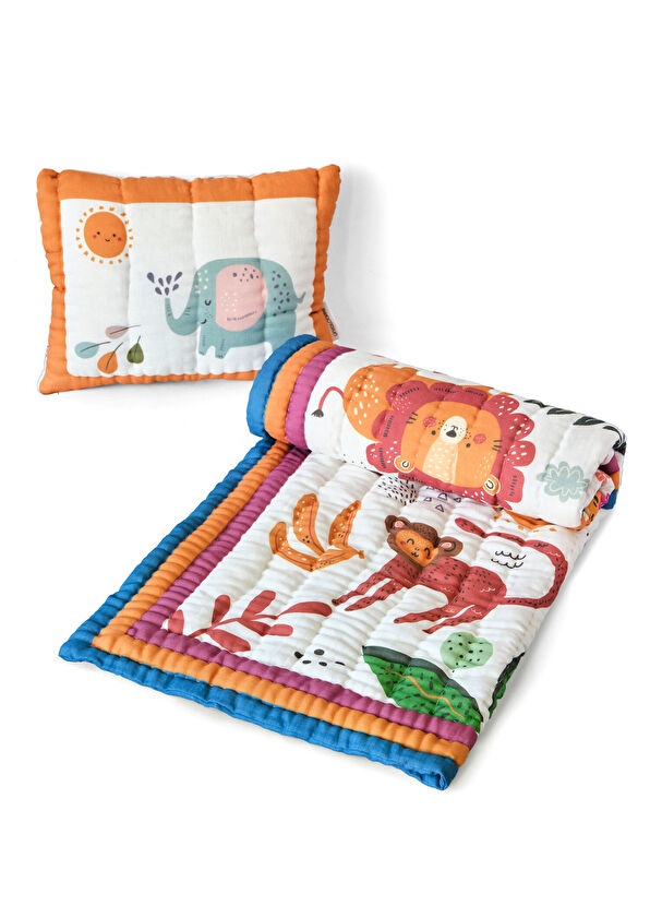 Uniqlooms Jungle El Yapımı Organik Pamuk Bebek Çocuk Yatak Örtüsü Takımı - 1