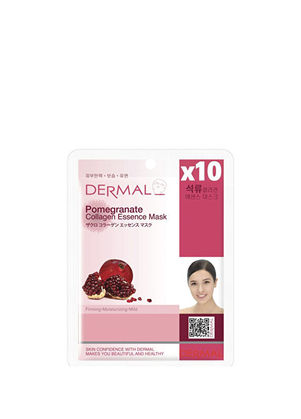 Dermal Pomegranate Collagen Extract Disposable Skin Care 10-Piece Face Mask - 1