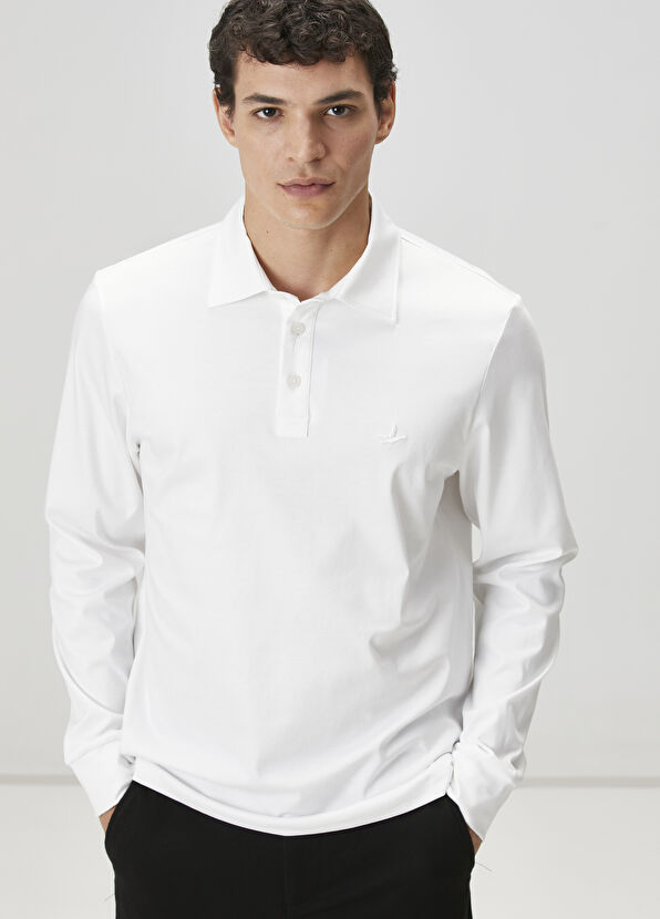 Beymen Club Comfort Fit Off-White Polo Neck Sweatshirt - 2