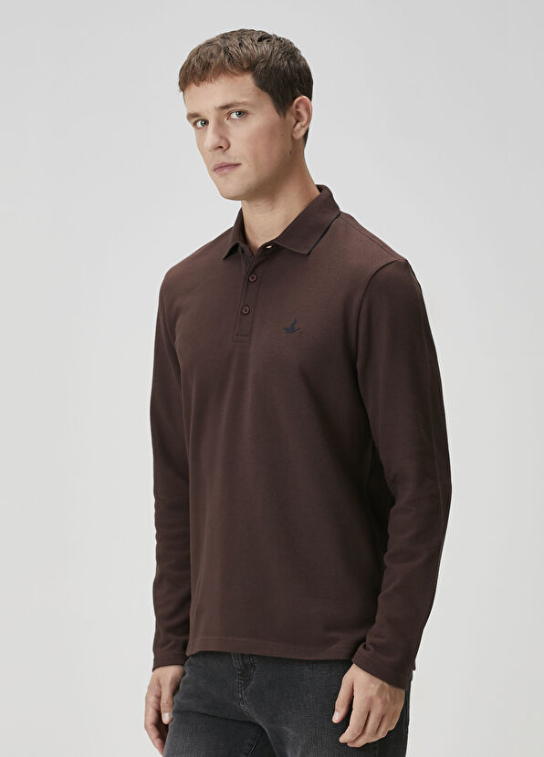 Beymen Club Comfort Fit Dark Brown Polo Sweatshirt - 2