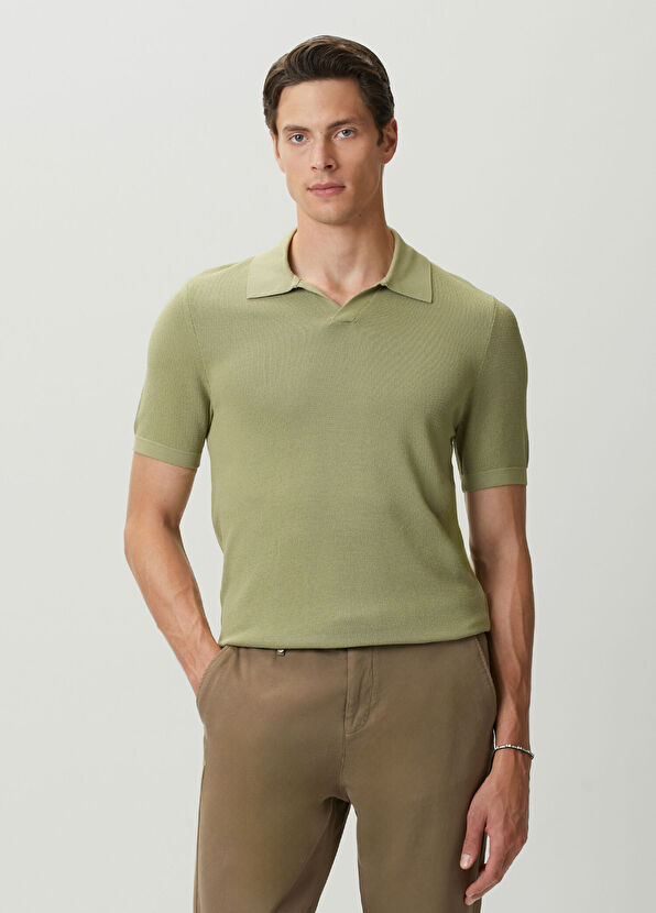 Beymen Club Çağla Brass Textured Short Sleeve Sweater - 2