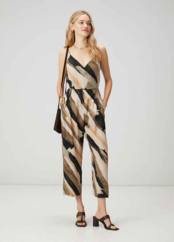 Beymen Club Brush Patterned Wrap Jumpsuit - 4