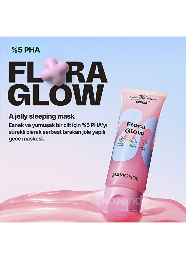 Mamonde Flora Glow Rose Sleeping Mask Pürüzsüzlük Koruyucu ve Parlatıcı Jel Uyku Maskesi 80 ml - 2