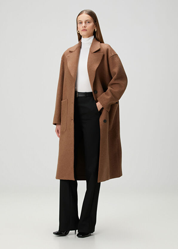 Harris Wharf London Brown Wool Coat - 1