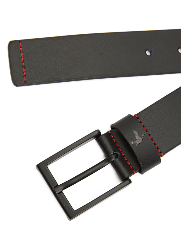 Beymen Club Black Goose Print Men's Leather Belt - 2
