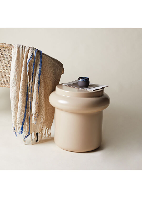 Edizione Living Bolla Sand Matte Porcelain Stool Coffee Table 34 cm - 2