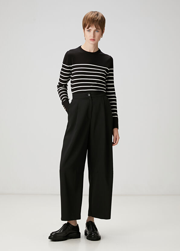 Beymen Club Siyah Beyaz Çizgili Basic Kazak - 2