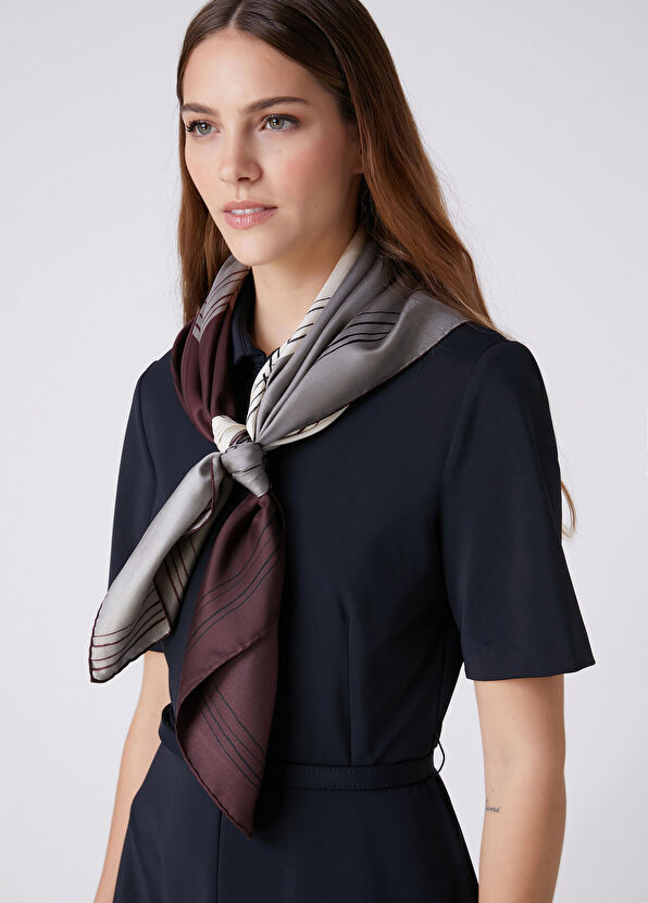Beymen Club Burgundy Silk Scarf - 2