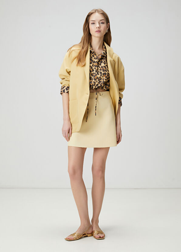 Beymen Club Krem Kol Ucu Leopar Desenli Blazer - 3