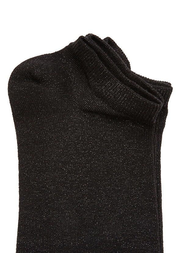 Beymen Club Siyah Simli Kadın 2li Patik Çorap Seti - 2