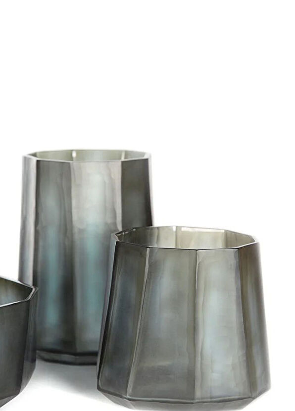 GUAXS Okka İndigo Smokegrey Cam Ekstra Büyük Boy Dekoratif Obje 37 cm - 3