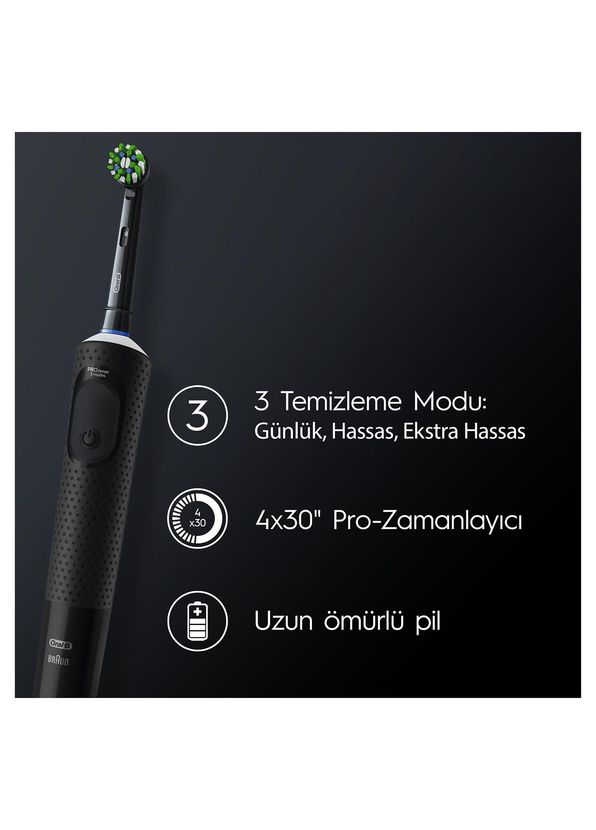 Oral-B D103 Vitality Pro Cross Action Siyah Lila 2'li Şarjlı Diş Fırçası - 3