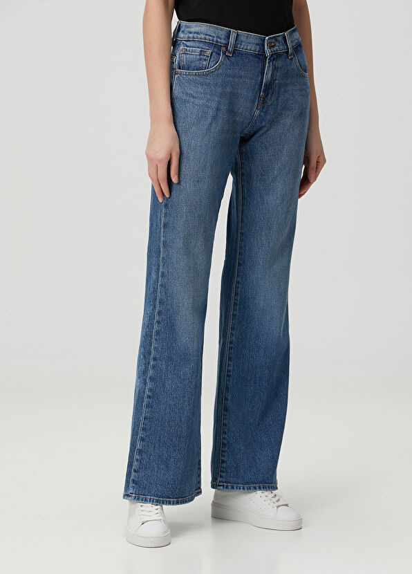 7 For All Mankind Mavi Flared Jean Pantolon - 2