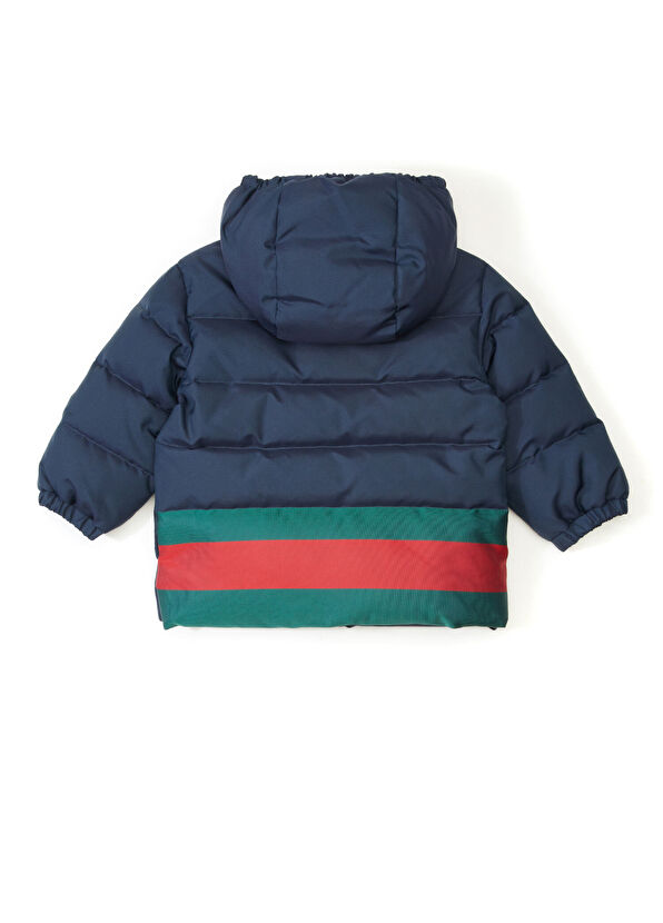 Gucci Lacivert Kapüşonlu Erkek Bebek Puff Mont - 2
