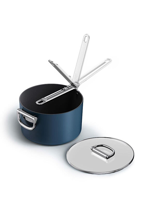 Joseph Joseph Space Mavi Alüminyum Cam Kapaklı Sos Tenceresi 23 cm - 3