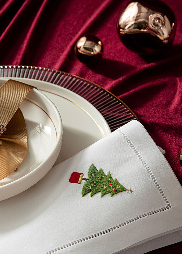 Chakra Pinetree Napkin 40x40 Cm White - 2