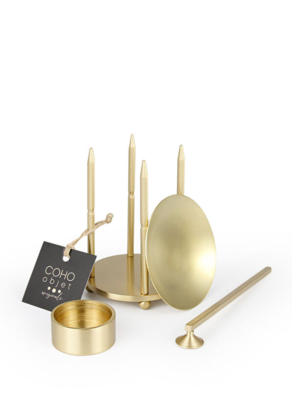 Coho Objet Lux Pirinç Aromaterapi Buhurdanlık Mumluk & Mum Söndürücü Set - 2