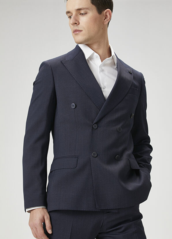 Beymen Club Lacivert Çizgili Takım Elbise - 1