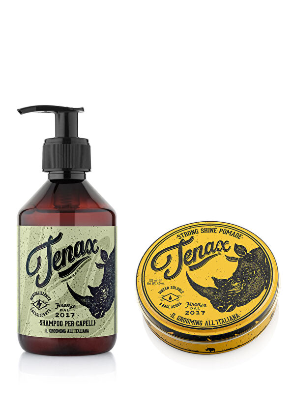 Tenax Per Capelli Şampuan + Strong Pomade Erkek Saç Bakım Seti - 1
