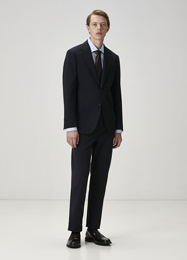 Beymen Club Slim Fit Dark Blue Non-Iron Oxford Shirt - 3