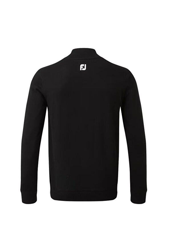 FootJoy Black Wool Blend Half Zipper Lined Men's Golf Sweater - 2