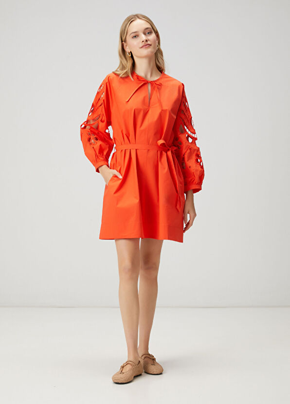 Beymen Club Red Embroidered Mini Dress - 4