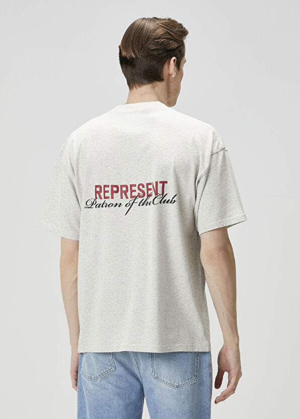 Represent Grey Logo Printed T-Shirt - 4
