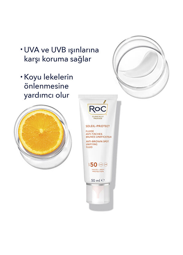 Roc Unified Fluid Anti-Borwn SPF50+ Leke Karşıtı Yüz Güneş Kremi 50 ml - 3