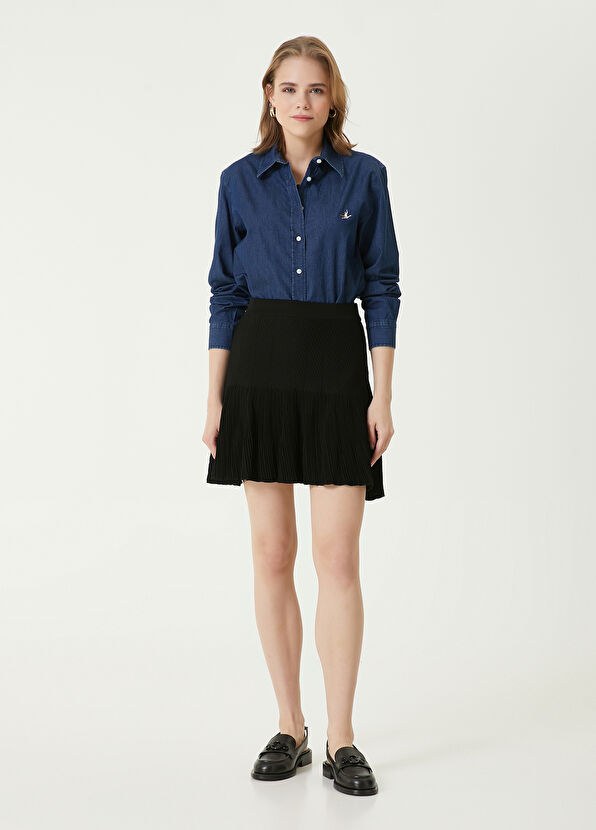 Beymen Club Siyah Godeli Mini Etek - 1