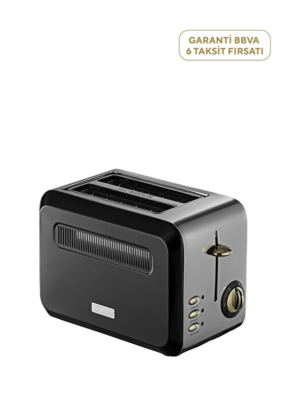 Berghoff Gem Titan Parlak Gümüş Siyah İki Dilim Ekmek Kızartma Makinesi - 1