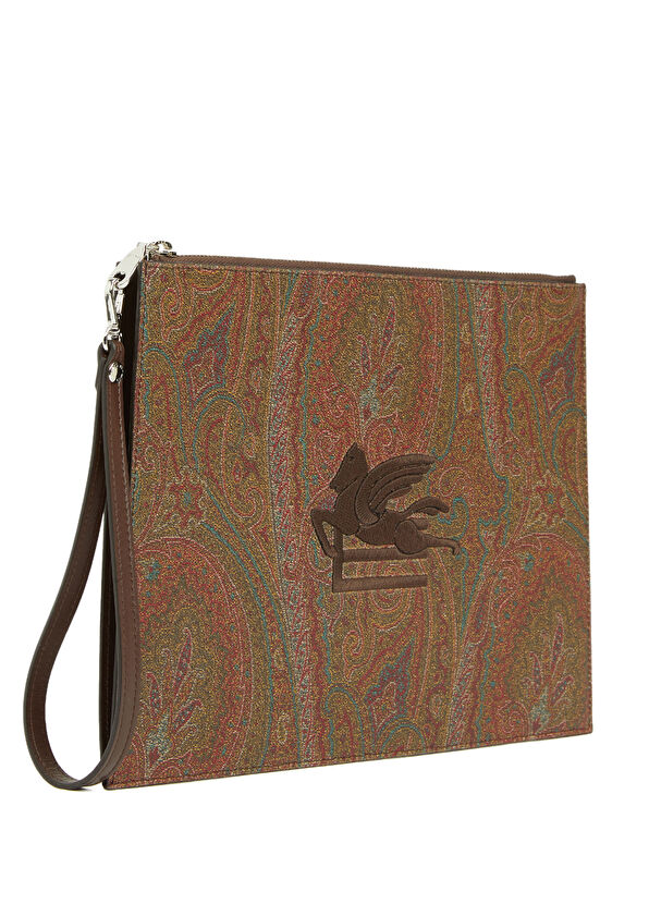 Kahverengi Etnik Desenli Erkek El Portföyü - Görsel 3