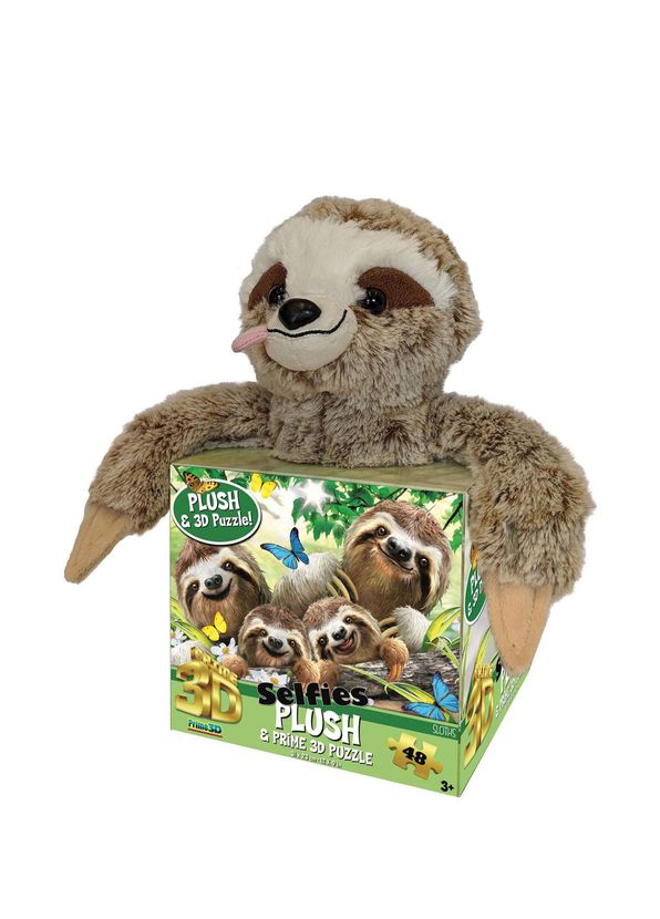 Prime3D Puzzle Sloth Plush and Selfie 48-Piece Puzzle 15804 - 1