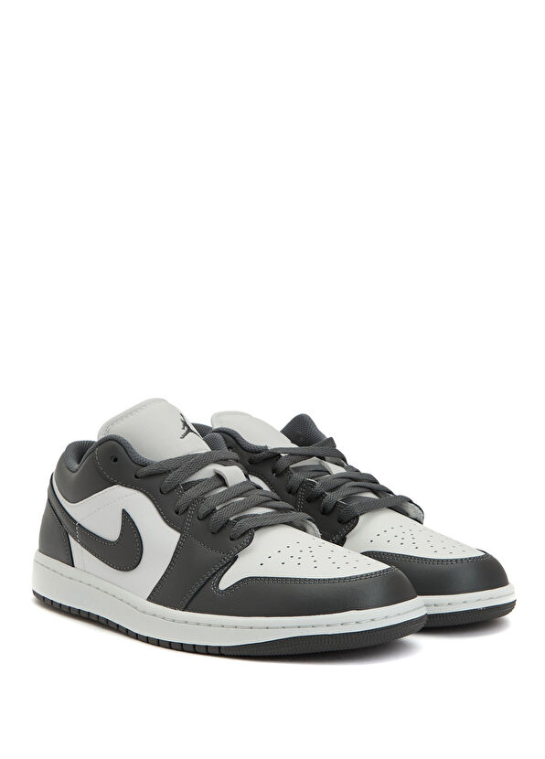 Nike Air Jordan 1 Low Siyah Gri Erkek Deri Sneaker - 2