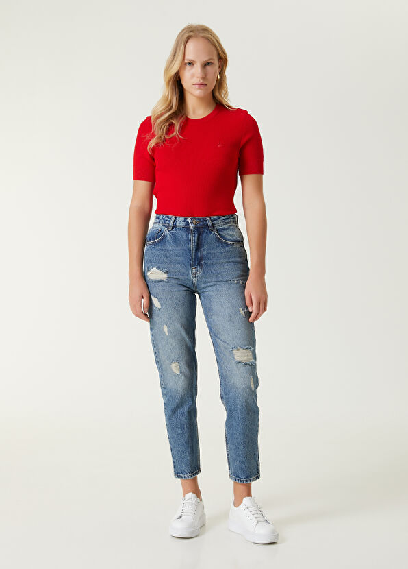 Beymen Club Kırmızı Kısa Kol Pike Triko - 3