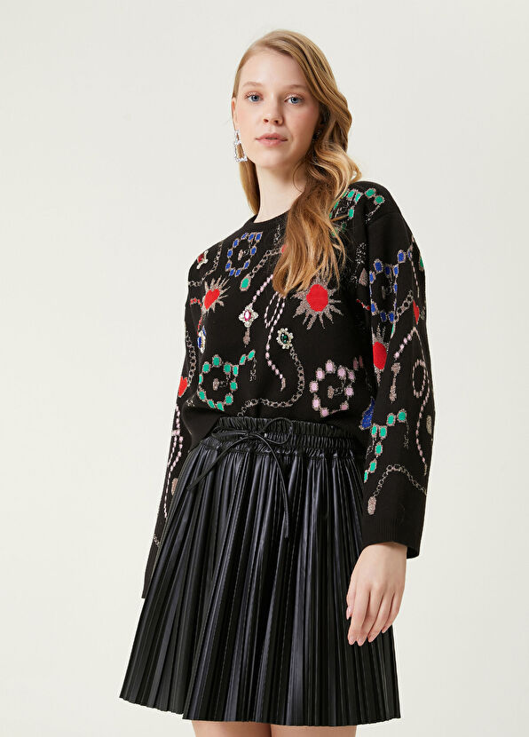 Beymen Club Siyah Jakarlı Kazak - 1