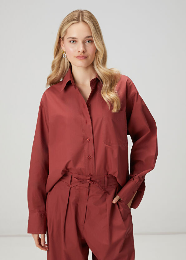 Beymen Club Kiremit Saten Poplin Gömlek - 1