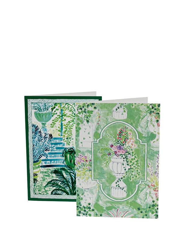 Caspari Garden Sketches Assorted 8'li Kutulu Not Kartı ve Zarfı  - 1