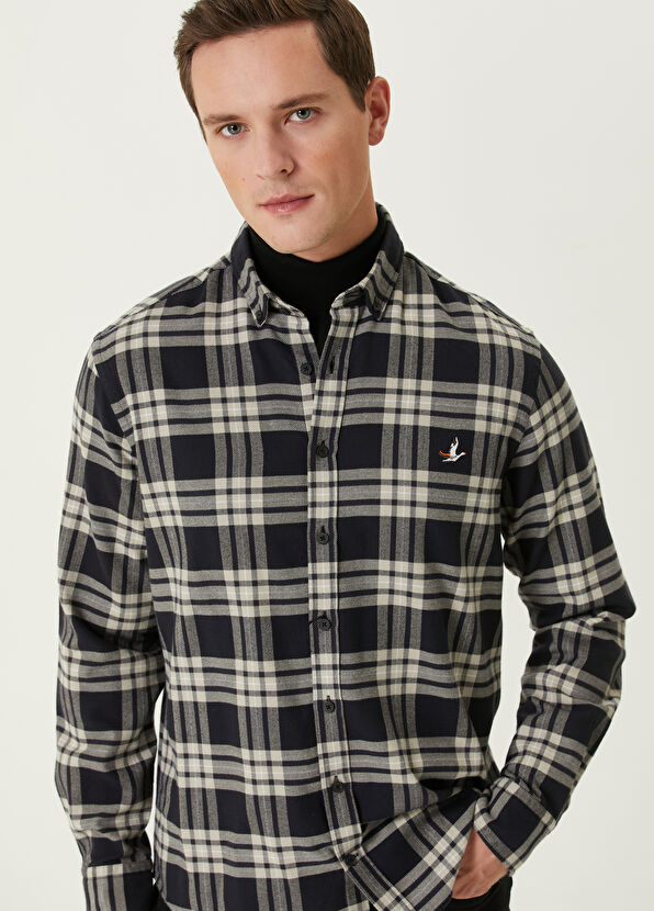 Beymen Club Navy Blue Plaid Shirt - 2