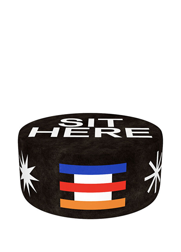 Qeeboo Pouf Oggian Sit Here Siyah Puf - 1