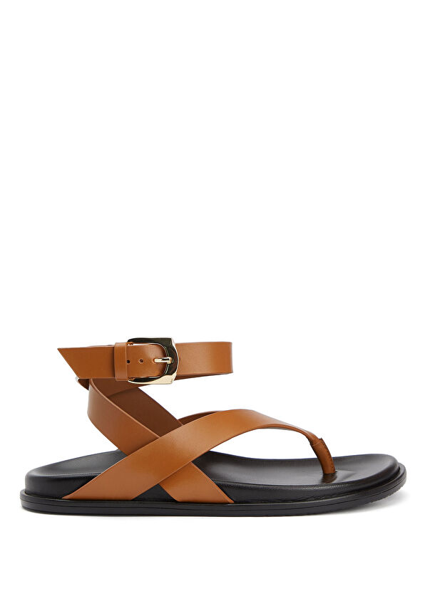 Stuart Weitzman Marykate Tan Women's Leather Sandals - 1