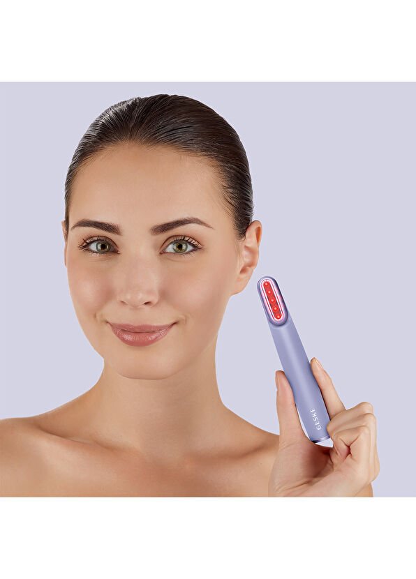 Geske Rotatable Head Skin Firming Wand Purple Titreşimli Döner Başlıklı Led Terapili Cilt Sıkılaştırıcı Yüz Bakım Cihazı  - 2
