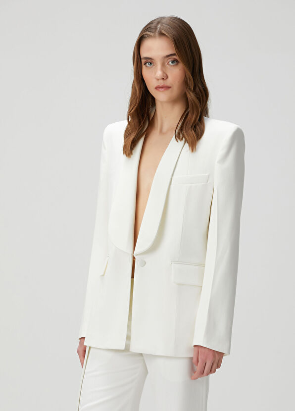 Victoria Beckham Krem Ceket - 1