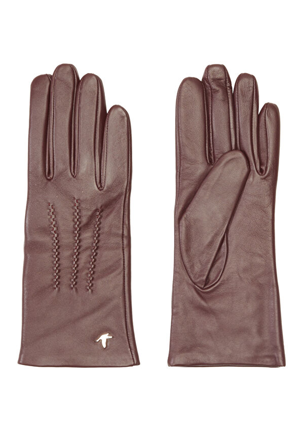 Beymen Club Bordo Kadın Deri Eldiven - 1