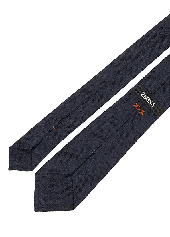 Zegna Lacivert İpek Kravat - 2