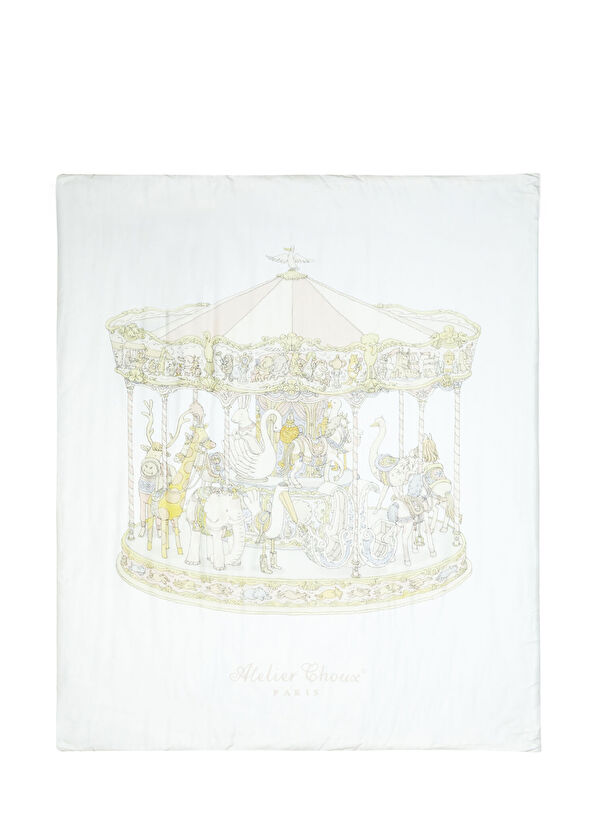Atelier Choux Pembe Carousel Baskılı Çift Taraflı Yorgan - 1